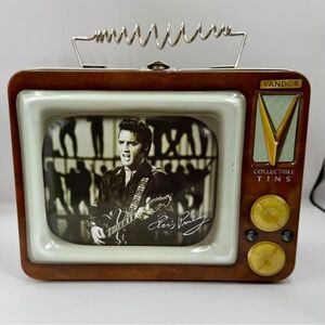 Vintage 1999 Vandor Elvis Presley Collectible‎ Television Tin/Lunch Box